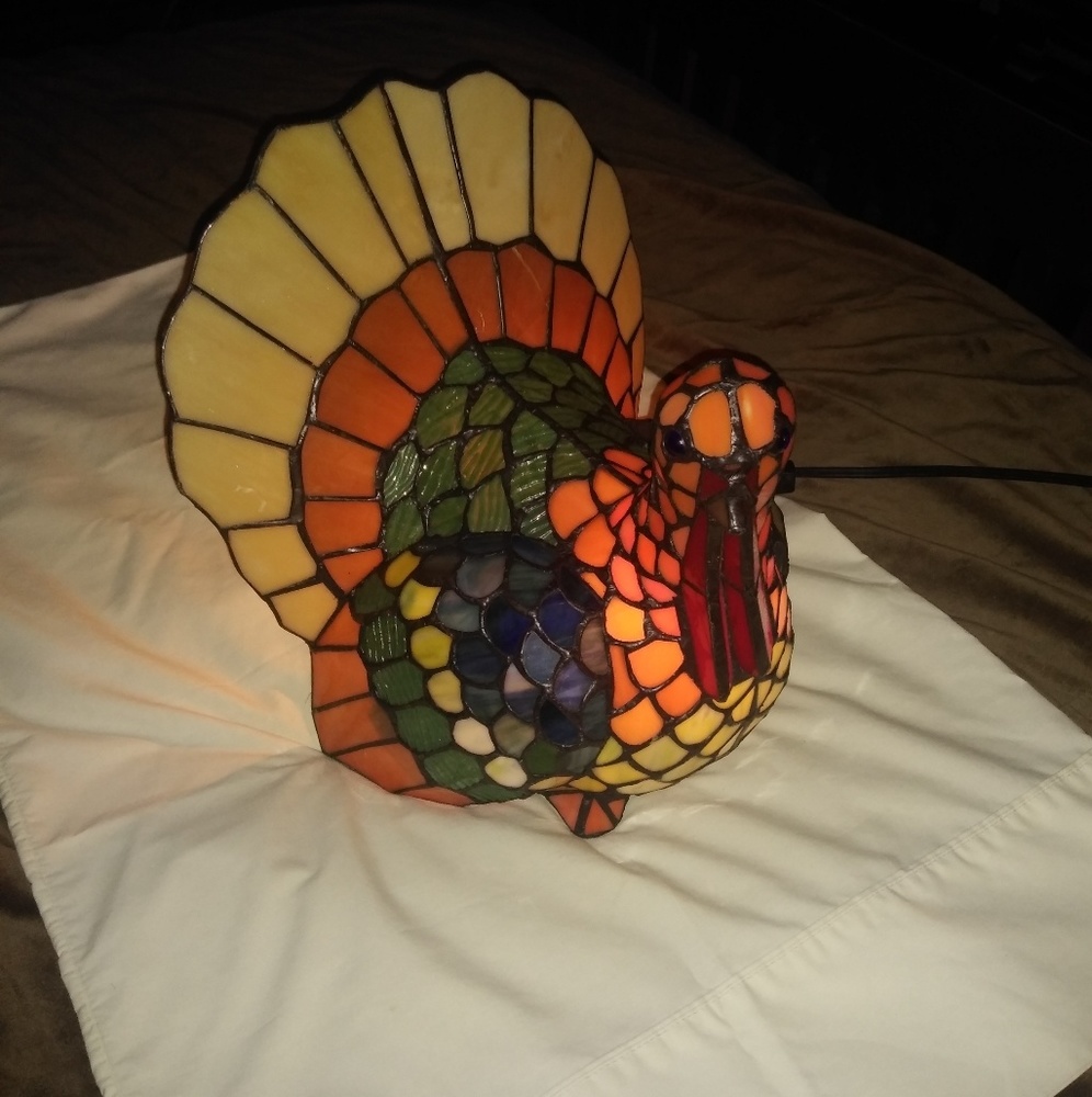 Style Glass Turkey Lamp